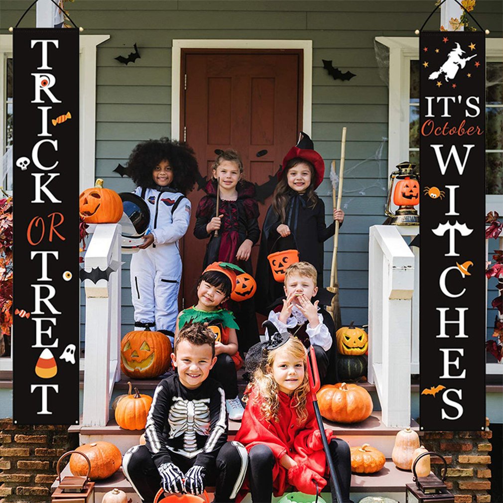 =Christmas=Door Hanging Couplet Halloween Decorations Outside Yard Garden Party Couplet