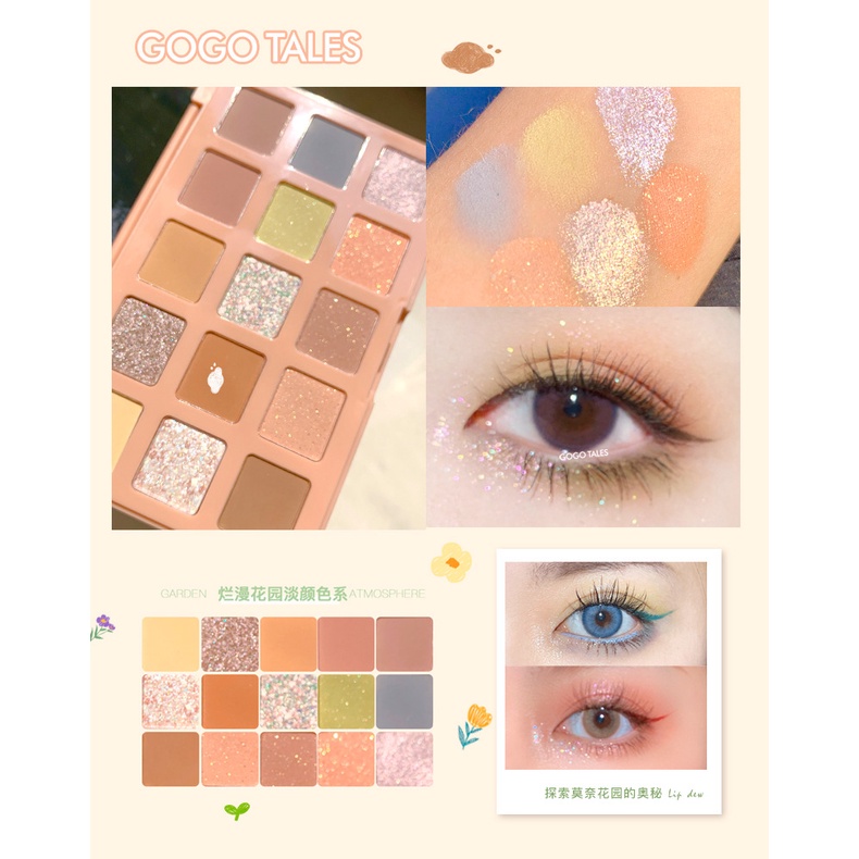 Bảng Phấn Mắt gogotales MidSummer 15 Màu Tông Lì Và Lấp Lánh Trang Điểm Đa Năng Màu Sắc