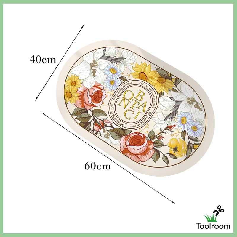 Thảm Chùi Chân Hình Oval Thấm Hút Nước Chống Trượt Cho Phòng Tắm