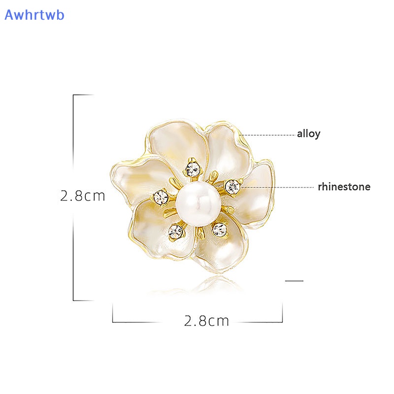 Ghim Cài Áo Hình Hoa Trà Đính Đá Phong Cách Vintage Thời Trang Mới