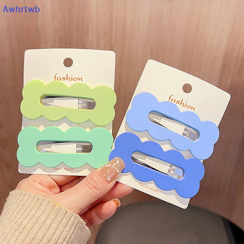 Set 2 Kẹp Tóc 8cm Màu Trơn Dễ Thương Dành Cho Nữ Mới