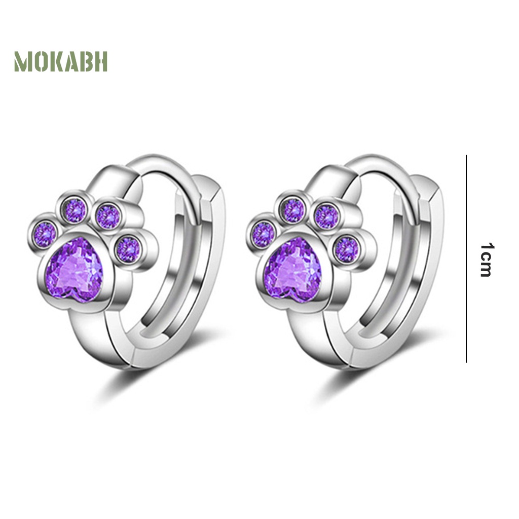 1 Đôi Bông Tai Hình Móng Vuốt Mèo Đính Đá Lấp Lánh Thời Trang