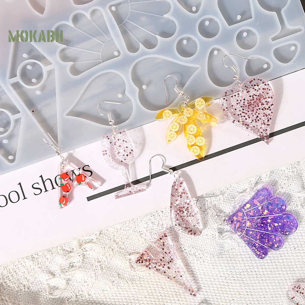 Khuôn Silicone Hình Lá Phong / Trái Tim / Hình Học Làm Bông Tai DIY