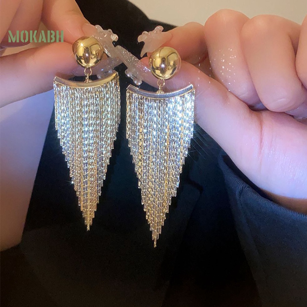 1 Đôi Bông Tai Tua Rua Dáng Dài Sang Trọng Thời Trang