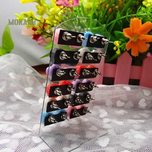 Set 12 Đôi Bông Tai Hoa Hồng Nhiều Màu Thời Trang