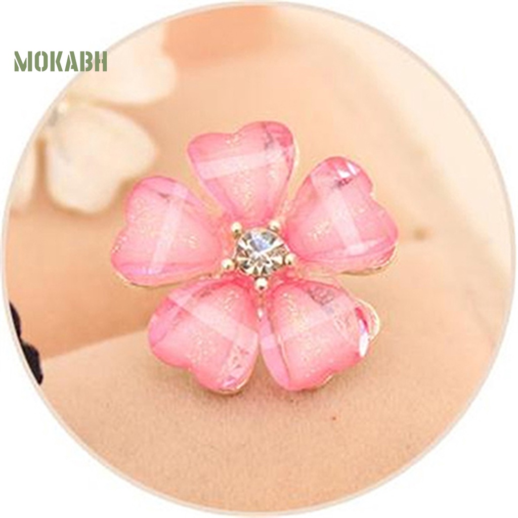 Bông Tai Hình Cánh Hoa Bằng Hợp Kim Đính Đá Lấp Lánh Tinh Tế Thời Trang Cho Nữ