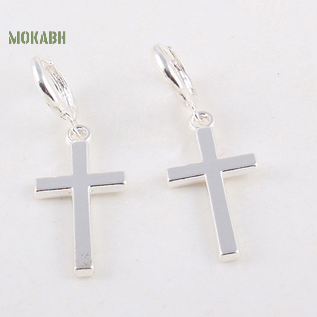 Bông Tai Hình Chữ Thập Bằng Hợp Kim Không Phai Màu Tinh Tế Thời Trang Dự Tiệc Cho Nữ