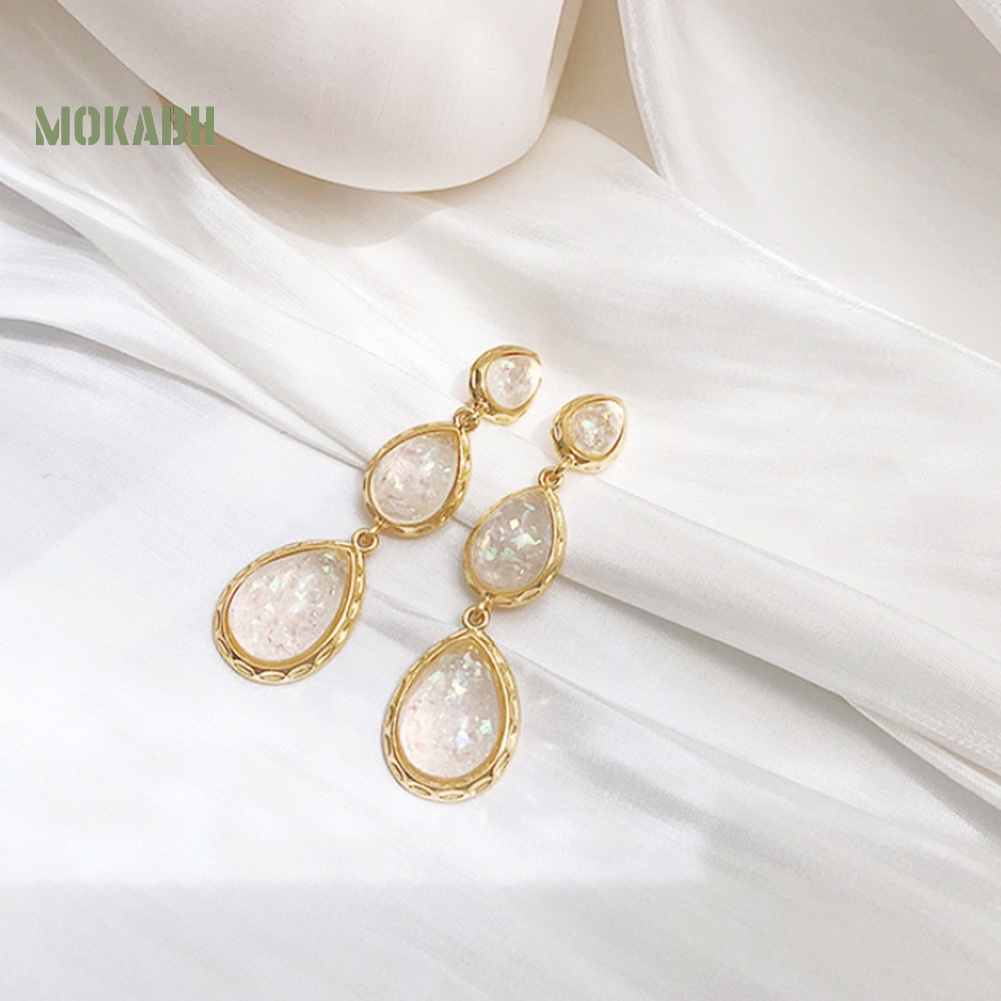 Bông Tai Dài Hình Giọt Nước Đính Đá Giả Thời Trang Dành Cho Nữ