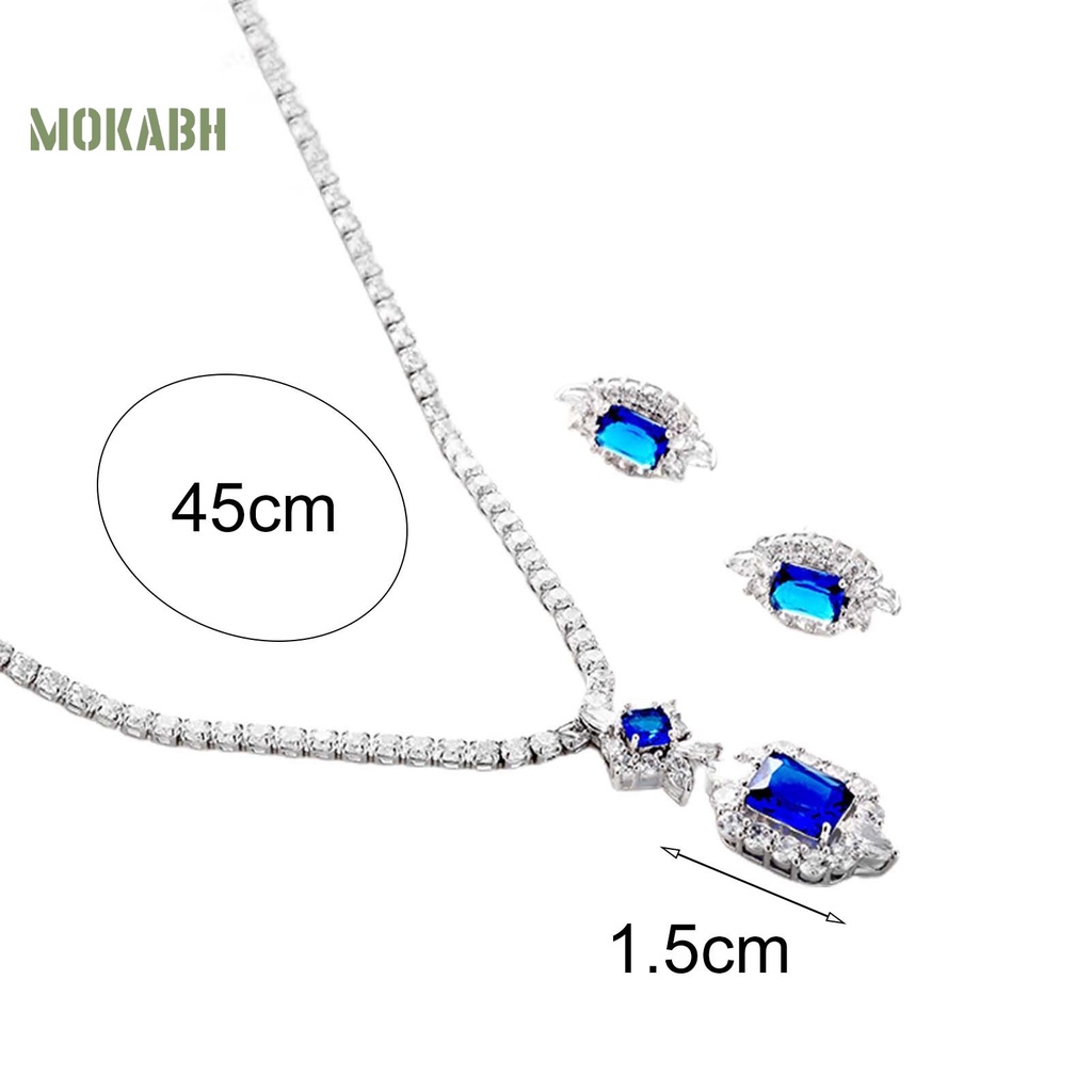 [Mới] 1 Set Vòng cổ Và Bông Tai Hình Khối Lập Phương Sang Trọng Thanh Lịch Cho Ngày Đặc Biệt