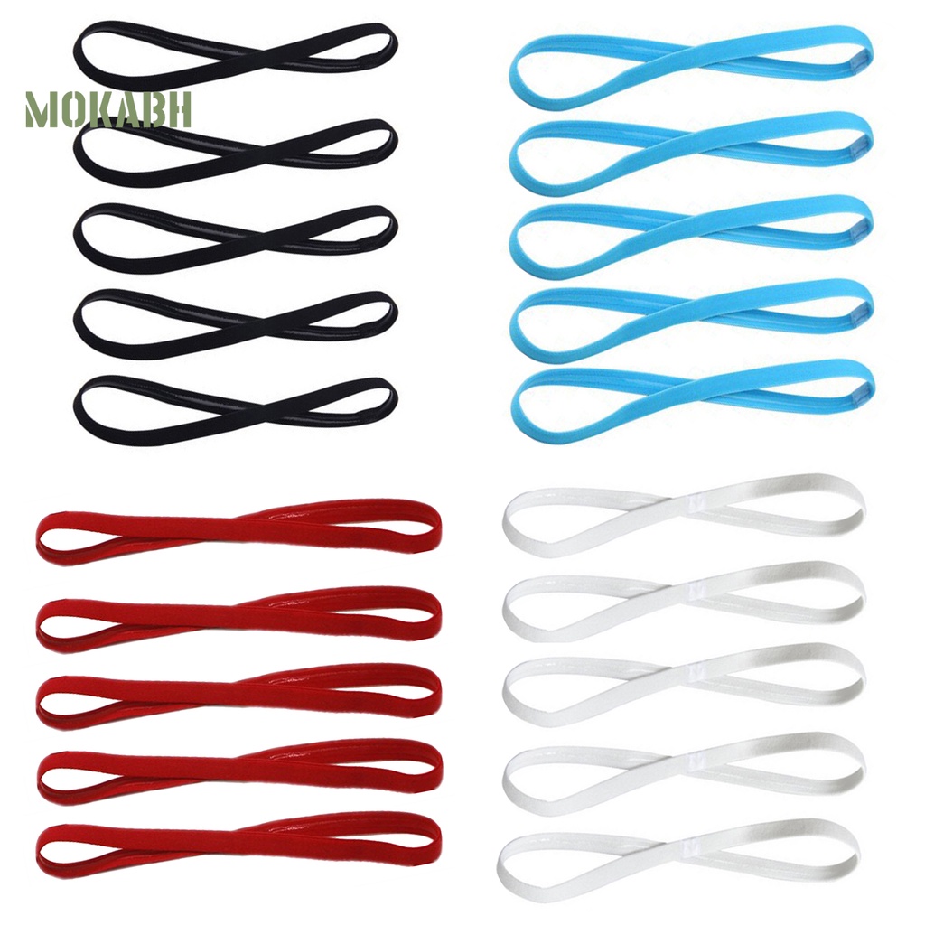 Set 5 Dây Cột Tóc Co Giãn Chống Trượt Màu Sắc Kẹo Ngọt Phong Cách Thể Thao