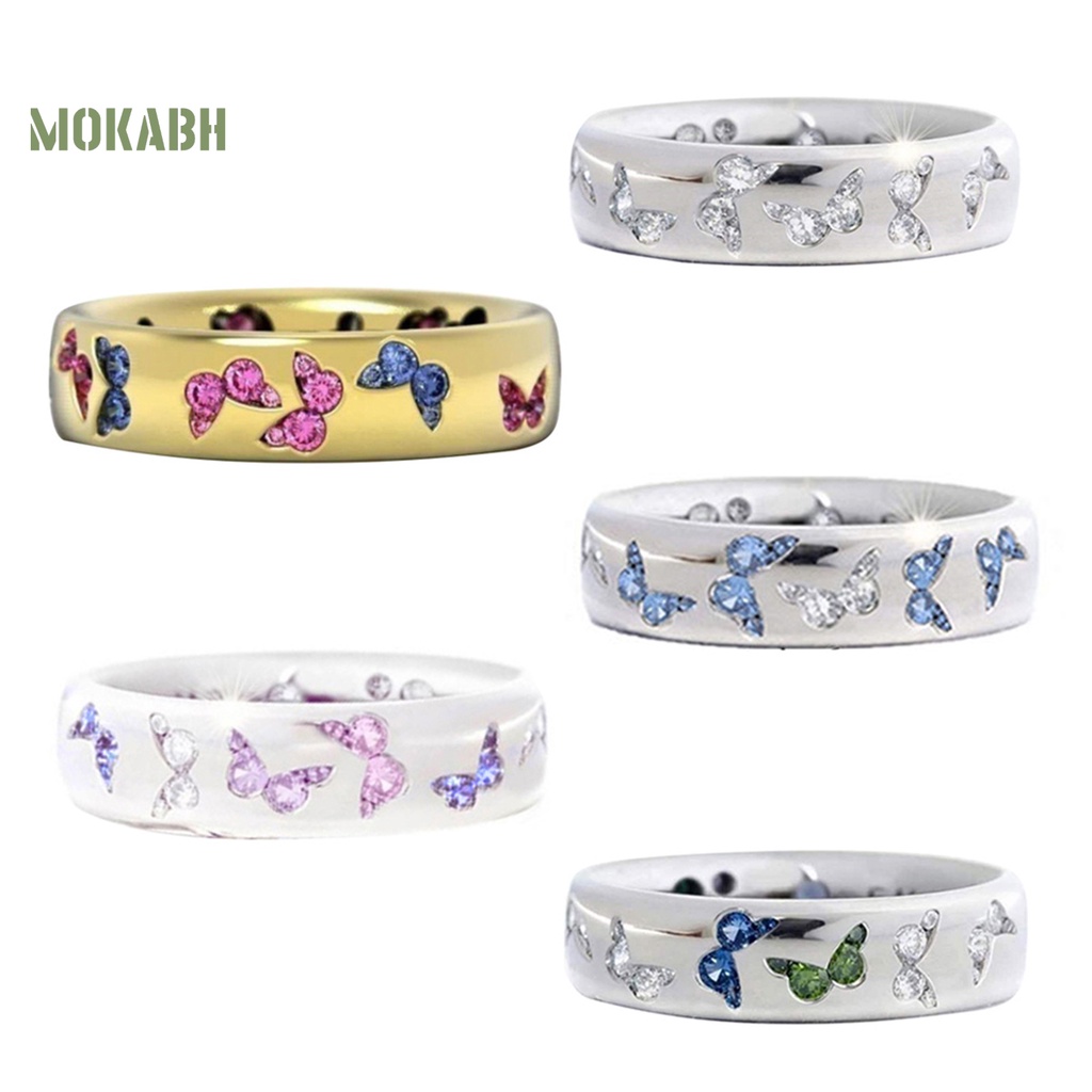 Nhẫn Cưới Hình Bướm Đính Đá Zircon Thời Trang Cho Nữ