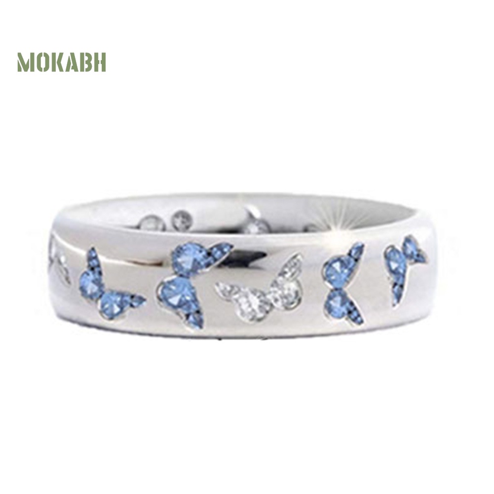 Nhẫn Cưới Hình Bướm Đính Đá Zircon Thời Trang Cho Nữ