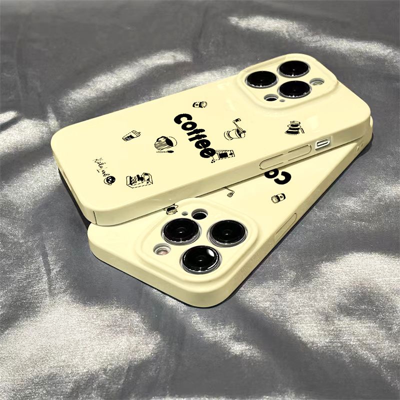 Ốp Điện Thoại Cứng Màu Đen / Cà Phê Thời Trang Sang Trọng Cho iPhone1312 QKEF XR14pro8max 11