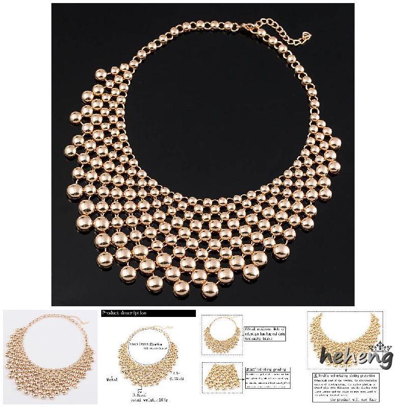 Vòng Cổ Choker Bằng Kim Loại Hạt Tròn Trang Sức Cho Nữ Lễ Hội