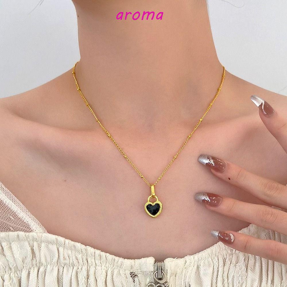 Vòng cổ Hai Mặt Họa Tiết Trái Tim Tinh Tế Thời Trang Cho Nữ