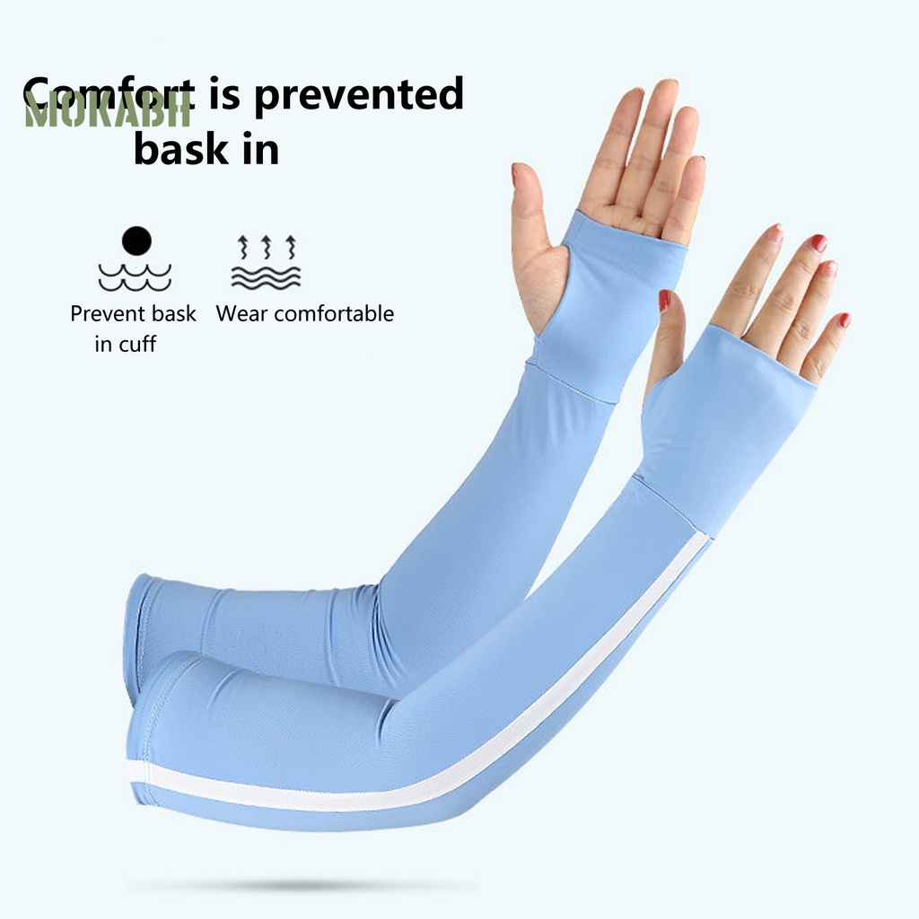 1 Cặp Ống Tay Áo Họa Tiết Sọc Tương Phản Chịu Nhiệt Độ Dưới Cho Nữ