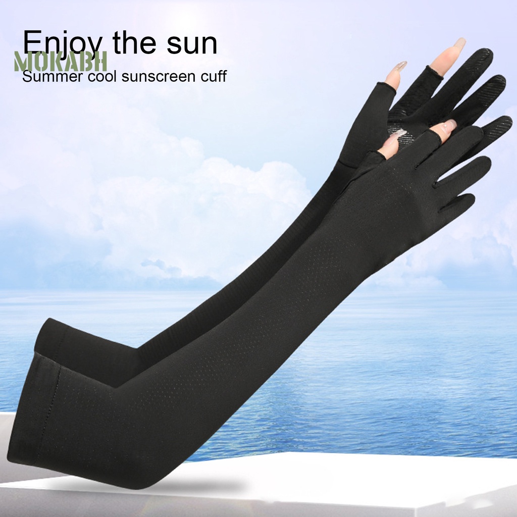 1 Đôi Găng Tay Chống Nắng Chống Tia UV Mỏng Vừa Vặn Giặt Được Màu Trơn Dành Cho Nam Nữ