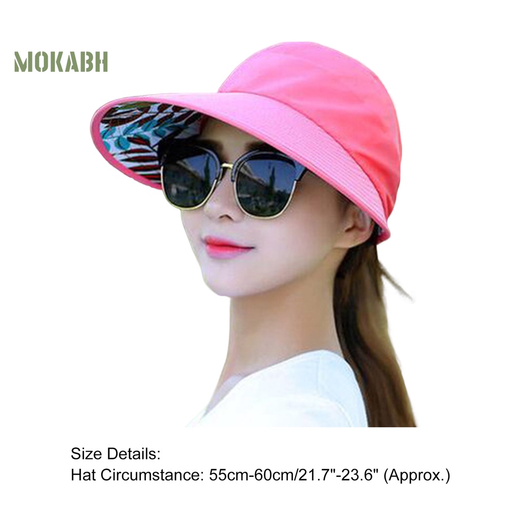 [Mok Abh] Mũ Lưỡi Trai Chống Nắng Trọng Lượng Nhẹ In Họa Tiết Lá Cây Dành Cho Nữ Chạy Bộ