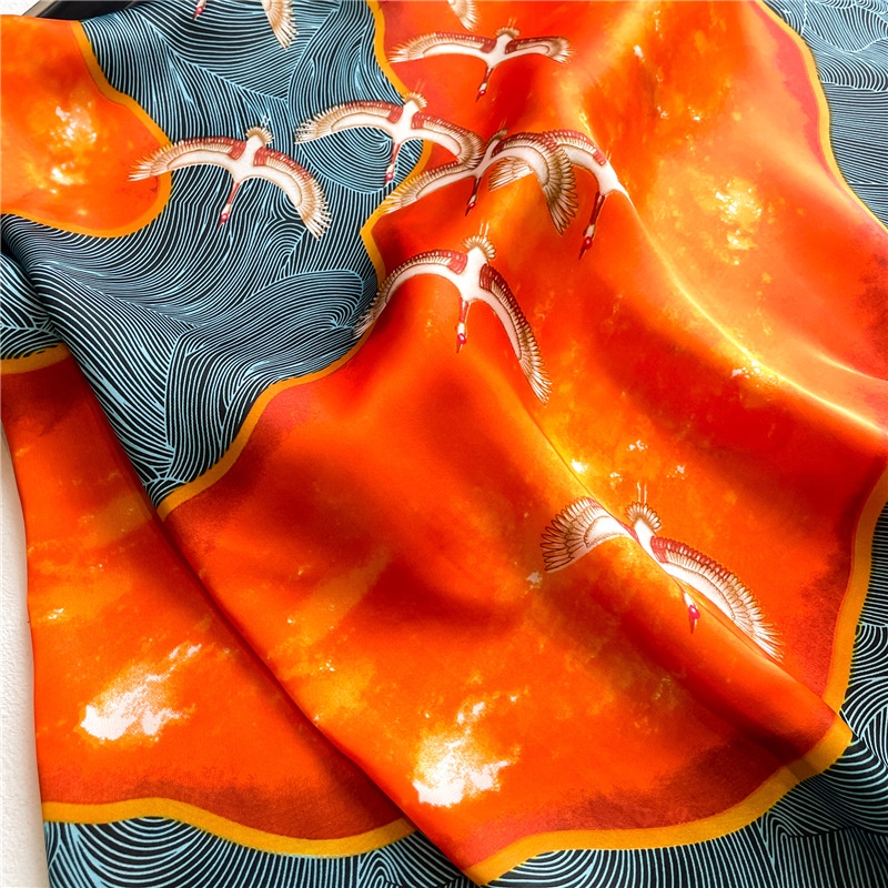 Khăn Quàng Cổ Hình Vuông Cỡ Lớn 110cm Chất Liệu Satin Thời Trang Mùa Hè Dễ Phối Đồ