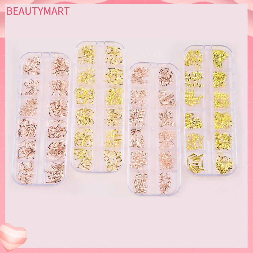 Đinh Tán Kim Loại Hỗn Hợp Trang Trí Móng Tay Nghệ Thuật DIY
