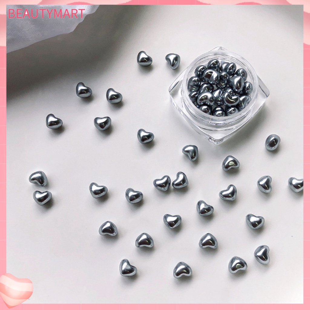 1 Hộp Phụ Kiện Trang Trí Móng Tay Nghệ Thuật Hình Trái Tim Màu Sắc Tươi Sáng Lấp Lánh