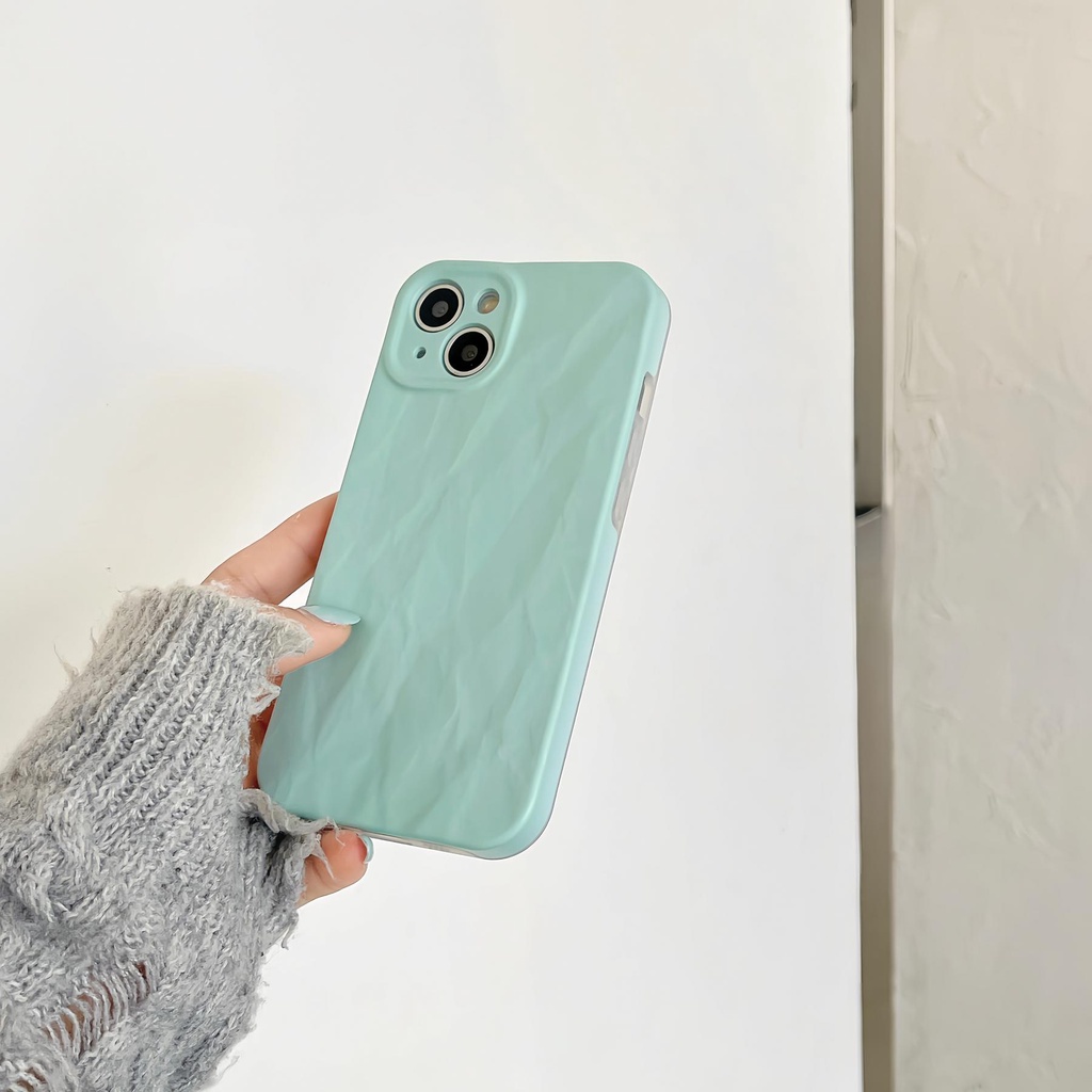 Ốp Điện Thoại Nhựa PC Cứng Chống Sốc Màu Xanh Bạc Hà Đơn Giản Cho iPhone 14 13 12 11 PRO MAX