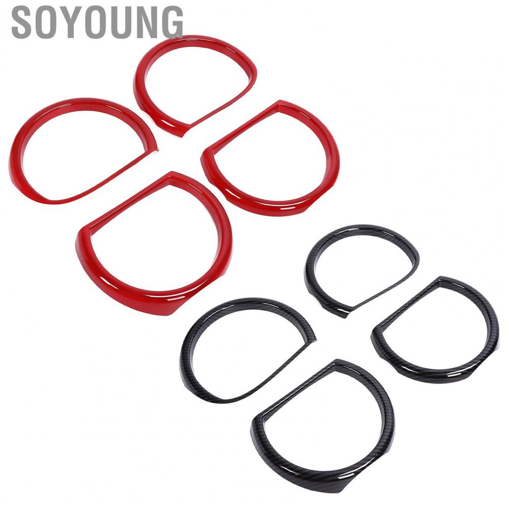 Soyoung Headlight Trim UV Proof Sturdy  Fade Headlamp Cover Rustproof Impact Resistant Replacement for Dodge Challenger 2015‑2021