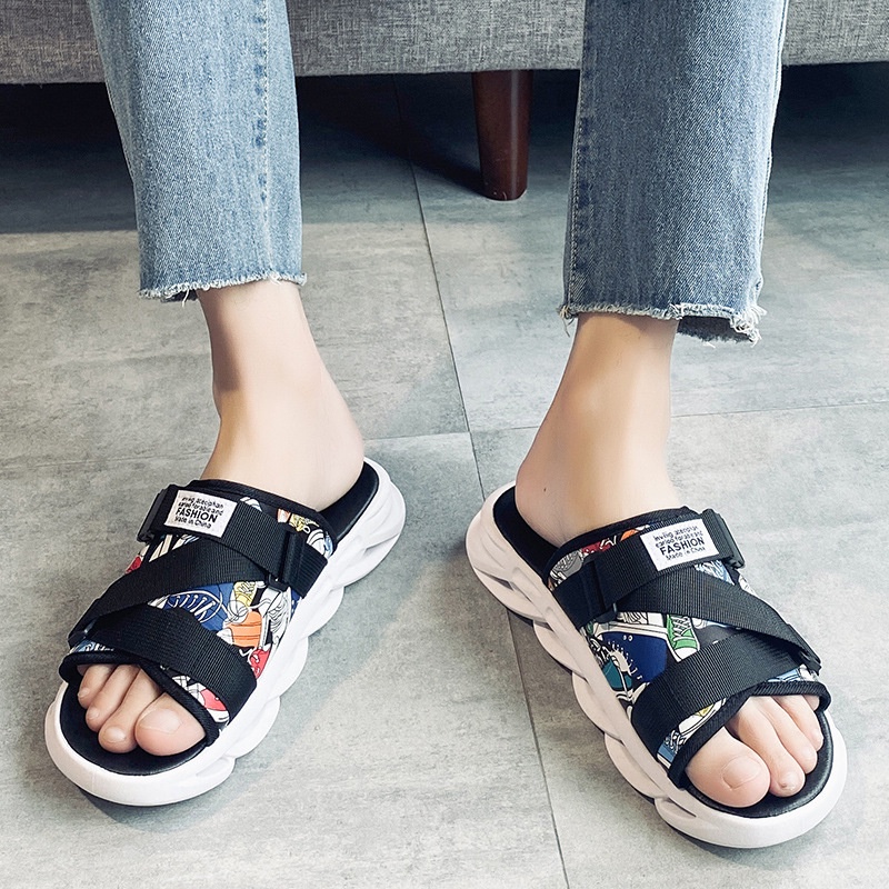 SHANMUSENLIN☘Dép Sandal Chống Trượt Phong Cách Hàn Quốc Cho Cặp Đôi