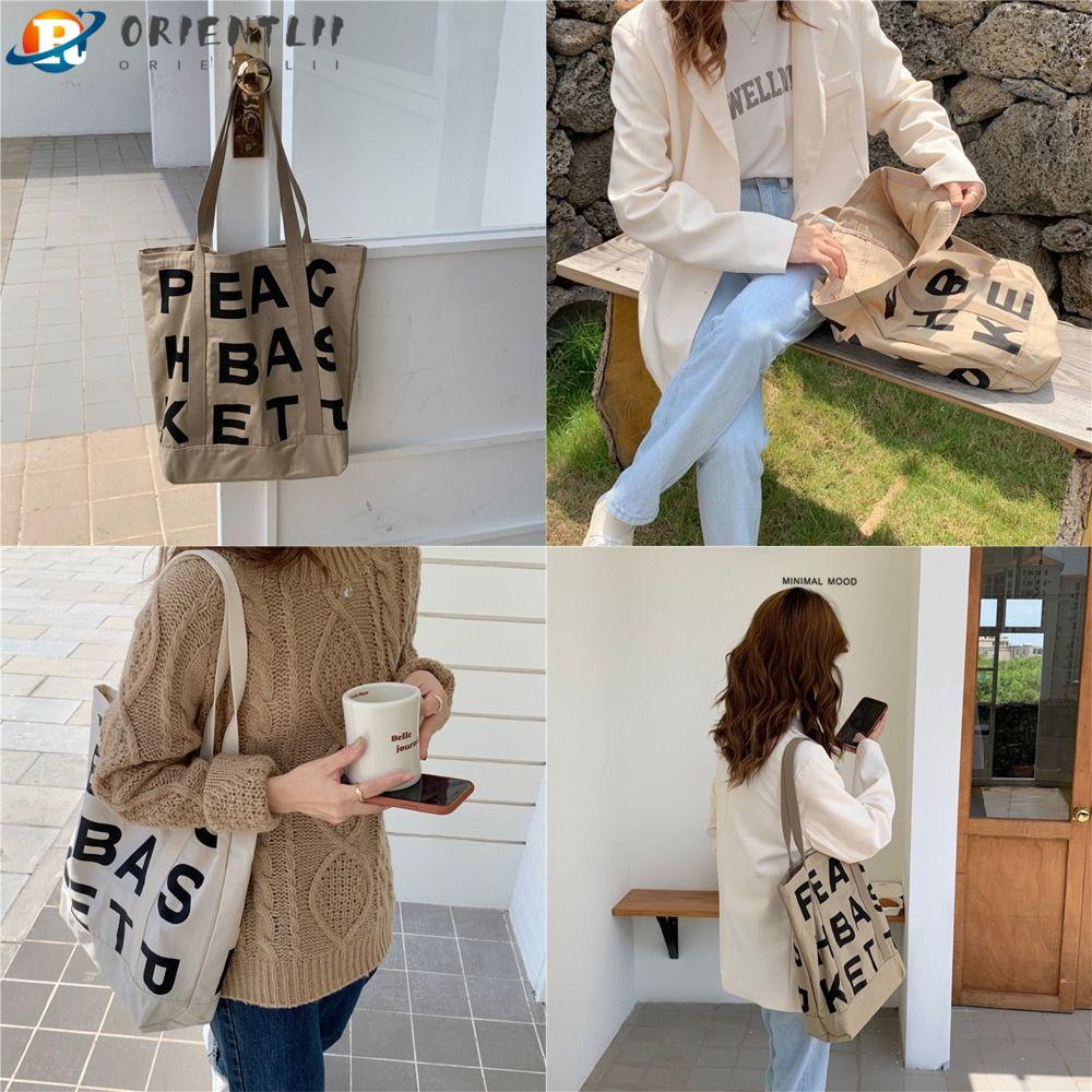 Túi Xách Tote Cỡ Lớn Mềm Mại In Họa Tiết Hoạt Hình Phong Cách Harajuku