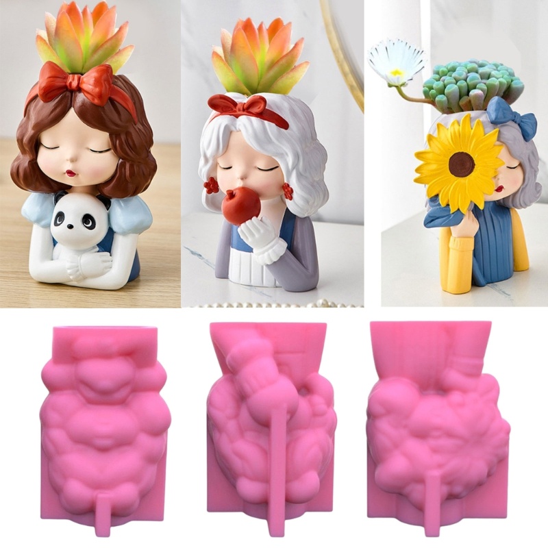 Bộ 3 Khuôn Làm Giá Đỡ Bút Hình Chậu Hoa Bằng Nhựa Epoxy Độc Đáo Trang Trí Nhà Cửa DIY