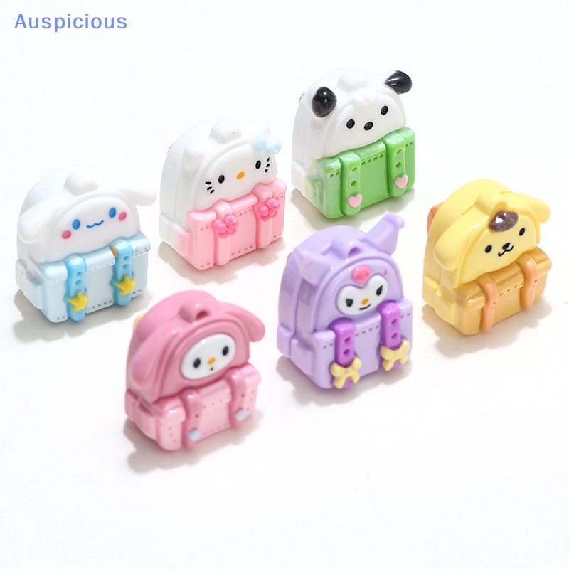 Bộ 2 Mô Hình Ba Lô Đi Học / Nhà Búp Bê Hoạt Hình 3D Bằng Nhựa Resin Diy