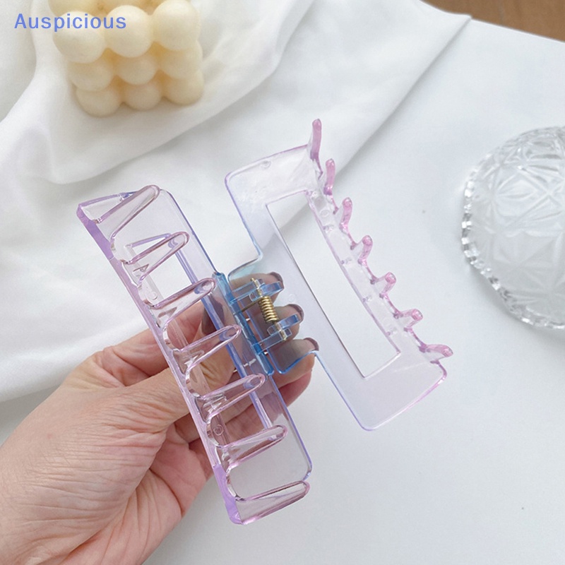 Kẹp Tóc Càng Cua Bằng Nhựa Màu Gradient Trong Suốt Phong Cách Hàn Quốc Thanh Lịch