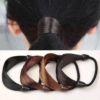 Dây Cột Tóc Co Giãn Đính Tóc Giả Thời Trang Cho Nữ