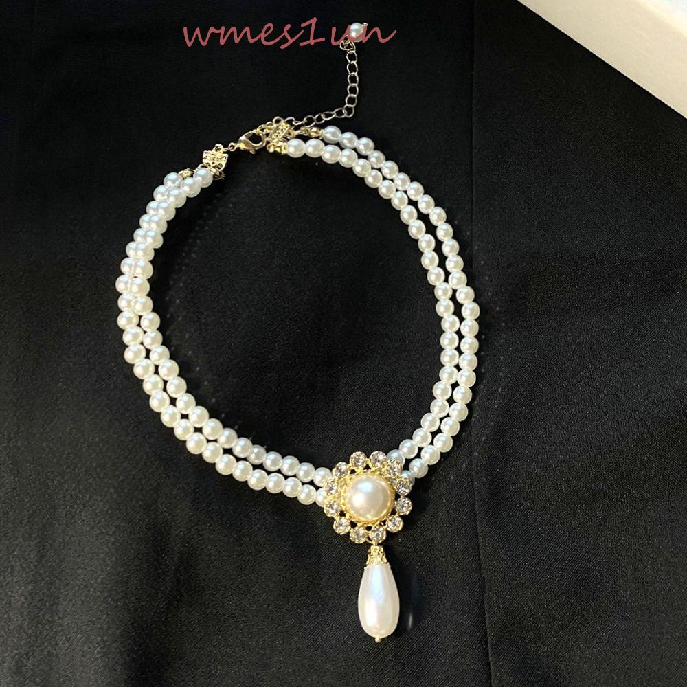 Dây Chuyền Hai Lớp WMES15H Phong Cách Cổ Điển Thời Trang Dành Cho Nữ|Vòng Cổ Choker Bằng Hợp Kim Thời Trang Cho Nữ