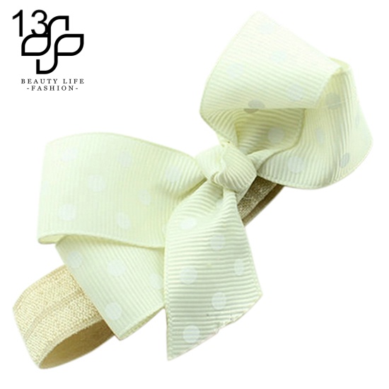 Băng Đô Nơ Co Giãn Họa Tiết Chấm Bi Dễ Thương Dành Cho Bé Gái