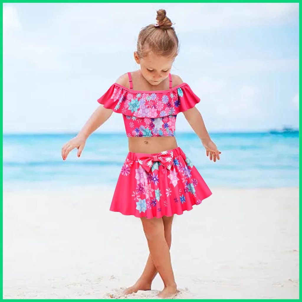 Bộ Đồ Bơi Tankini Hai Mảnh Mềm Mại Nhiều Kích Cỡ Có Thể Điều Chỉnh Cho Bé Gái