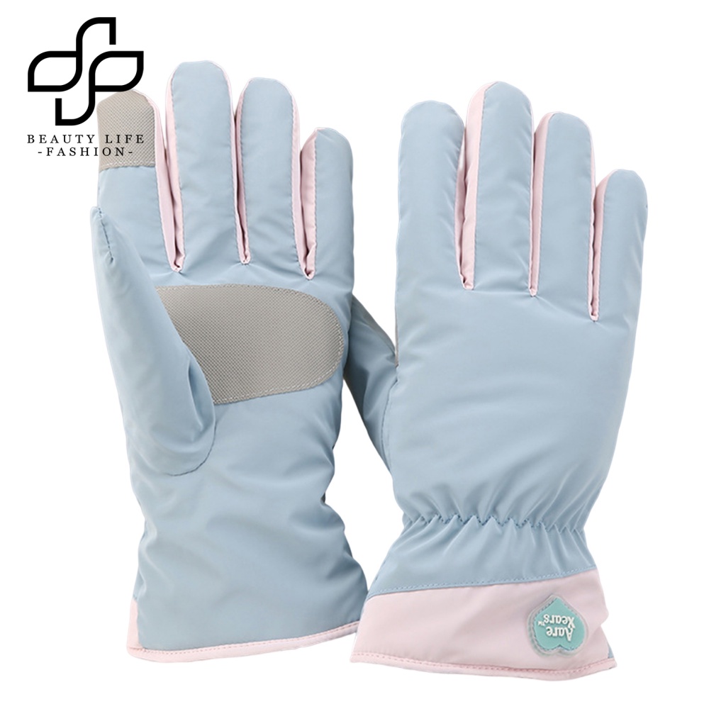 1 Đôi Găng Tay Thể Thao Trượt Tuyết Lót Lông Cừu Dày Chống Nước Chống Gió Màn Hình Cảm Ứng