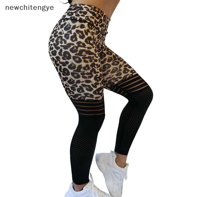 Quần Legging Thể Thao Nâng Mông Lưng Cao Không Đường May Họa Tiết Da Báo Thời Trang Cho Nữ