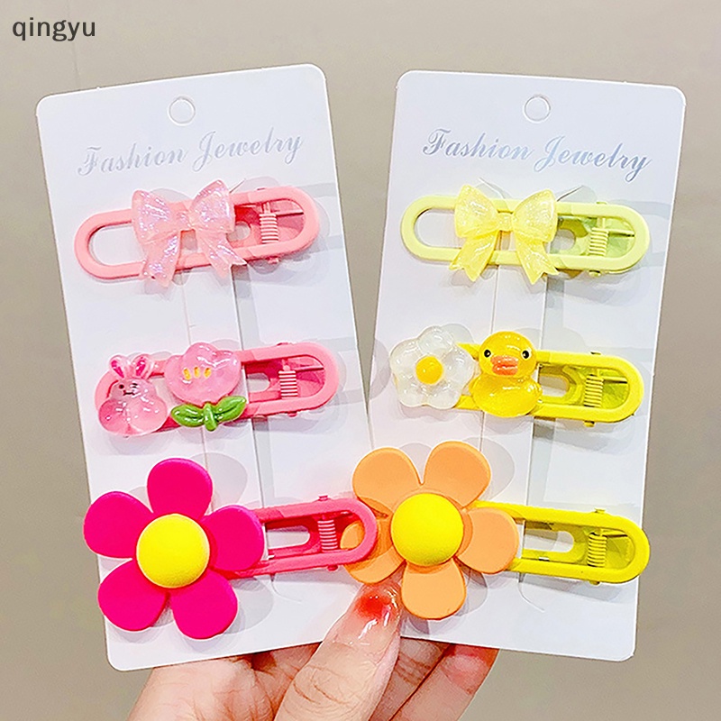 1 Bộ Kẹp Tóc Hình Nơ / Bông Hoa Màu Sắc Ngọt Ngào Xinh Xắn Cho Bé Gái