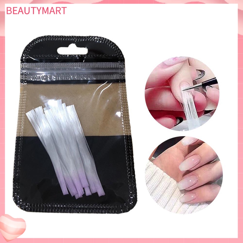 Bộ 10 Miếng Dán Nối Dài Móng Tay Sợi Thủy Tinh Linh Hoạt Nhanh Chóng Dùng Cho Salon