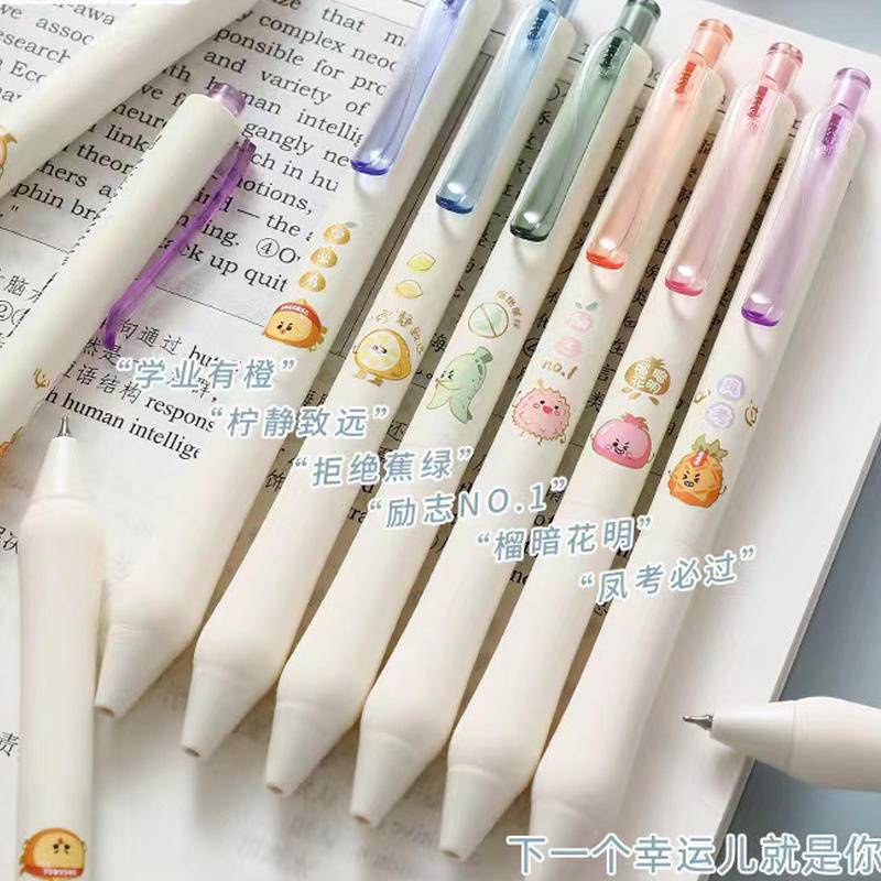 Bút Mực Gel Ngòi 0.5mm In Họa Tiết Trái Cây Phong Cách Nhật Bản
