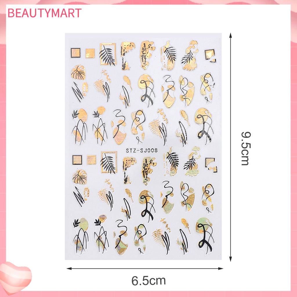 Bộ 2 Miếng Dán Trang Trí Móng Tay Hai Tông Màu Hình Hoa Hồng DIY