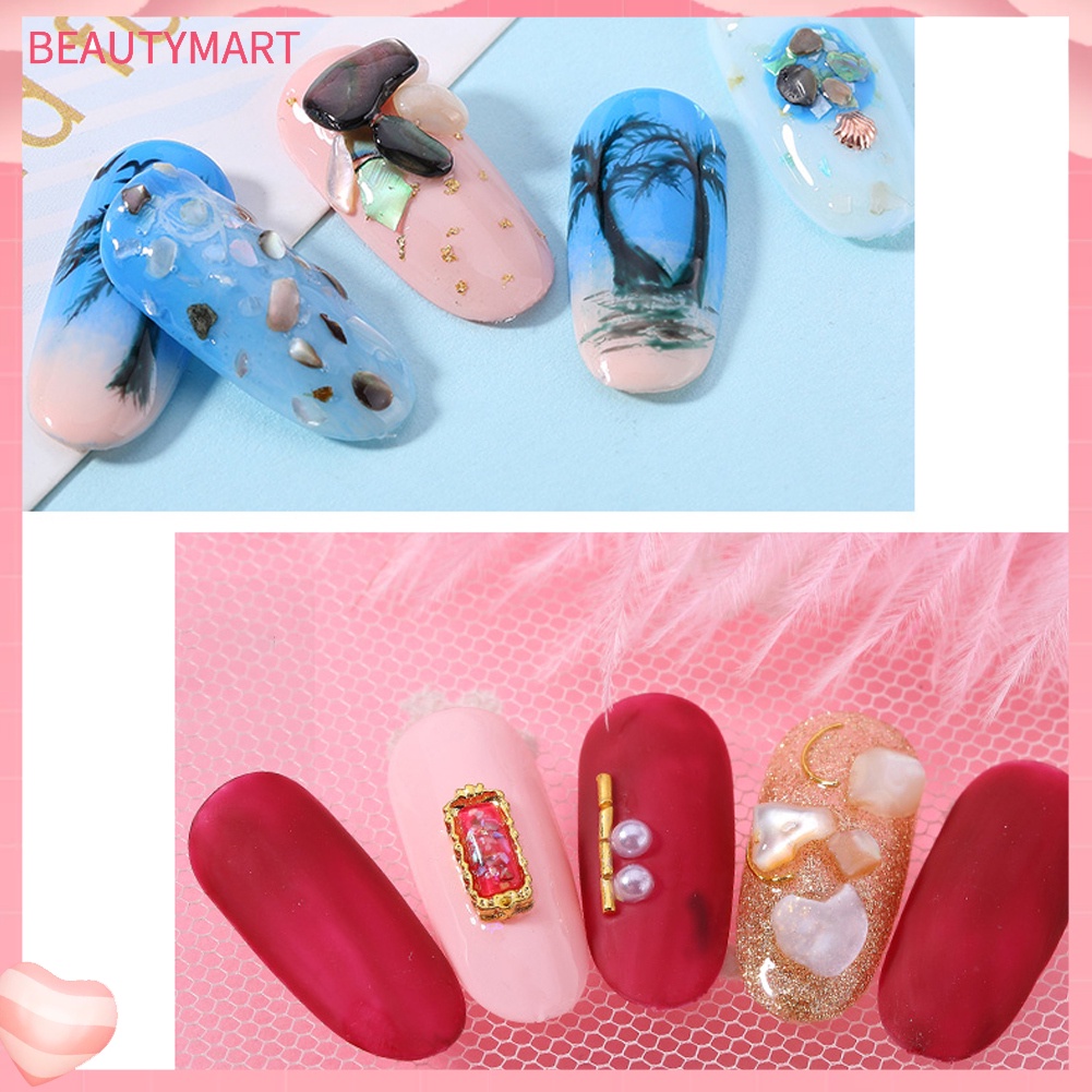 Set 2 Hộp Đá Vỏ Sò Trang Trí Móng Tay Nghệ Thuật
