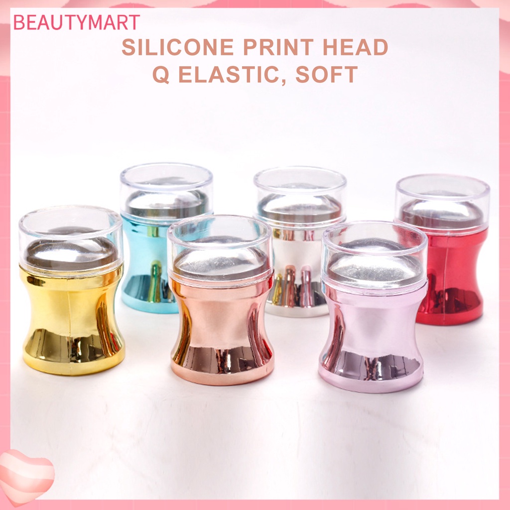 1 Bộ Dụng Cụ In Hình Móng Tay Bằng Silicone Kèm Nắp Đậy Dành Cho Salon Làm Móng