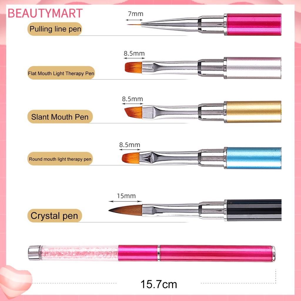 Set 1 / 5 Cọ Trang Trí Móng Tay Lông Mềm Nhiều Màu Tiện Dụng