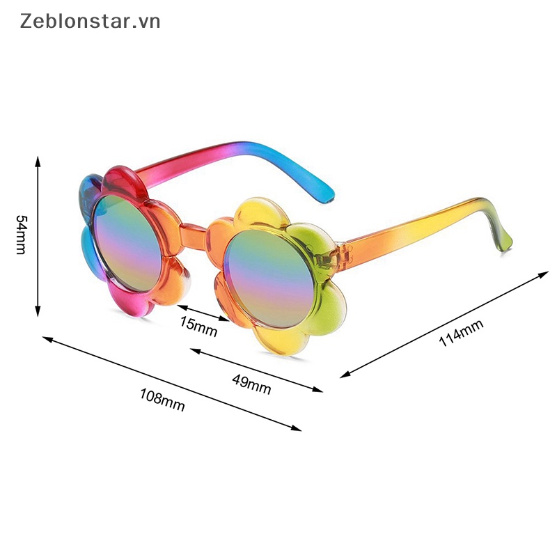 Kính Mát Tròn Chống Tia UV400 Họa Tiết Hoa Hoạt Hình Nhiều Màu Sắc Thời Trang Cho Bé