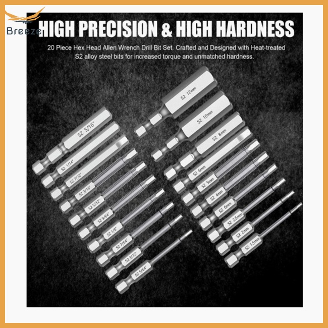 Bộ 20 Mũi Khoan Từ Tính 1 / 4 "Độ Chính Xác Cao