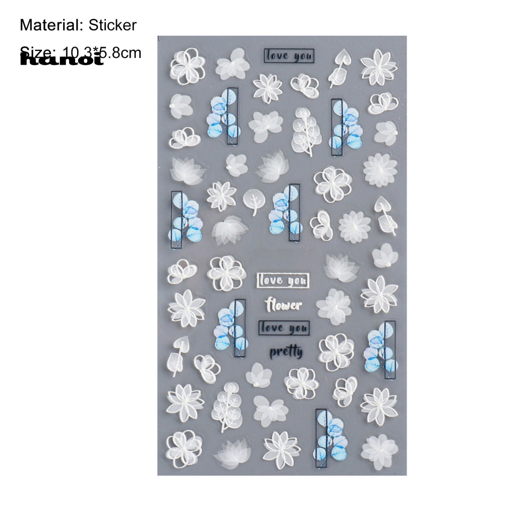 Miếng Dán Trang Trí Móng Tay Tự Nhiên Dập Nổi Họa Tiết Ren Hoa Lưng Siêu Mỏng Dành Cho Nữ