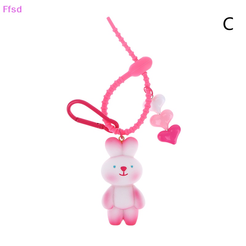 {Ffsd} Móc Khóa Hoạt Hình Thỏ Gấu Hồng Đáng Yêu Trang Trí Ba Lô / Ô Tô * Bán Chạy