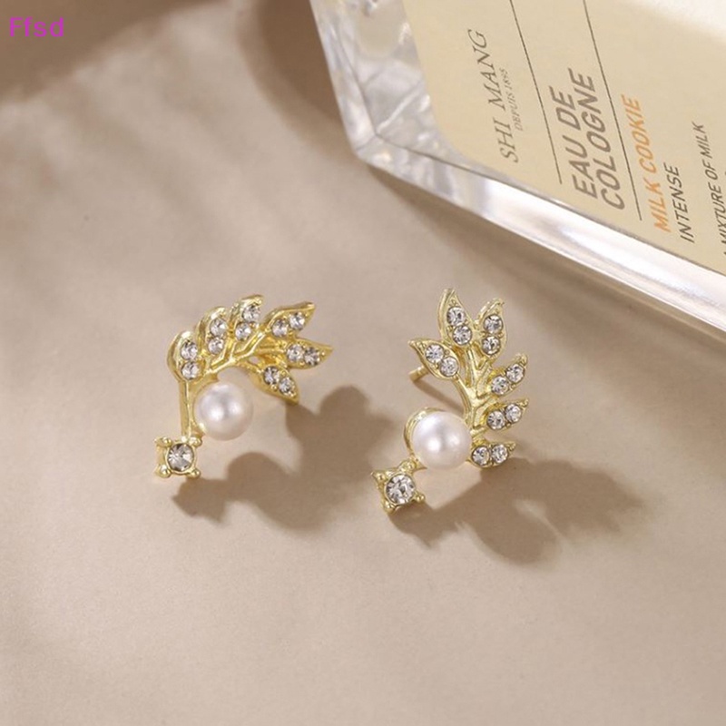 {Ffsd} Bông Tai Hình Chữ U Màu Vàng Pha Lê Thời Trang Hàn Quốc Mới Cho Nữ * Hàng Bán Chạy